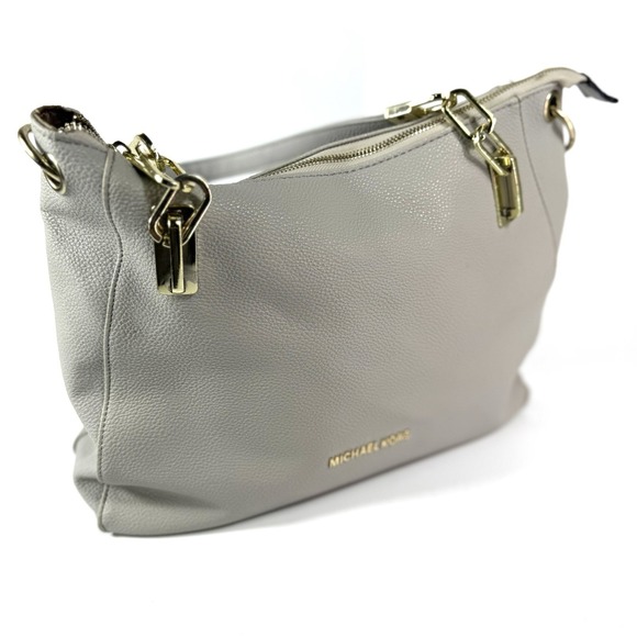 Michael Kors Grey Pebbled Leather Brooke Large Shoulder Bag With Change Purse - Picture 3 of 16